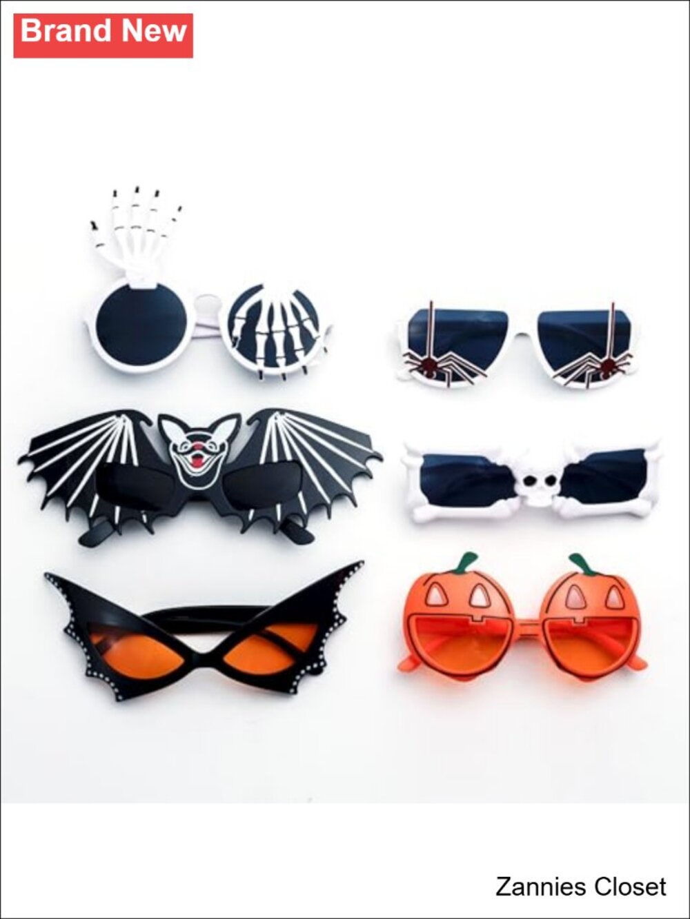 👻 6 Pack Halloween Costume Sunglasses Skeleton Pumpkin Bat Spider Novelty